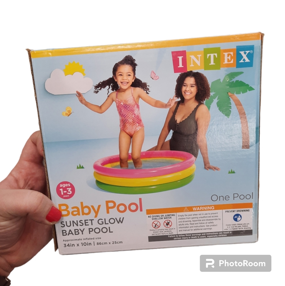 Intex Sunset Glow Baby Pool Inflatable Portable 34"x10" Kids Pets Summer NEW 127